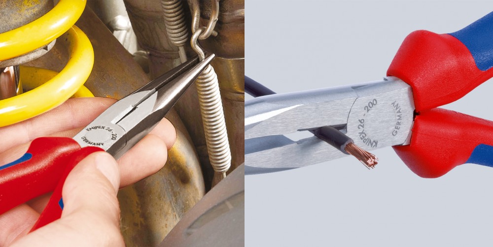 คีมปากแหลม KNIPEX 26 11 200 SB ด้ามพลาสติก ขนาด 250 mm. (SNIPE NOSE SIDE CUTTING PLIERS)