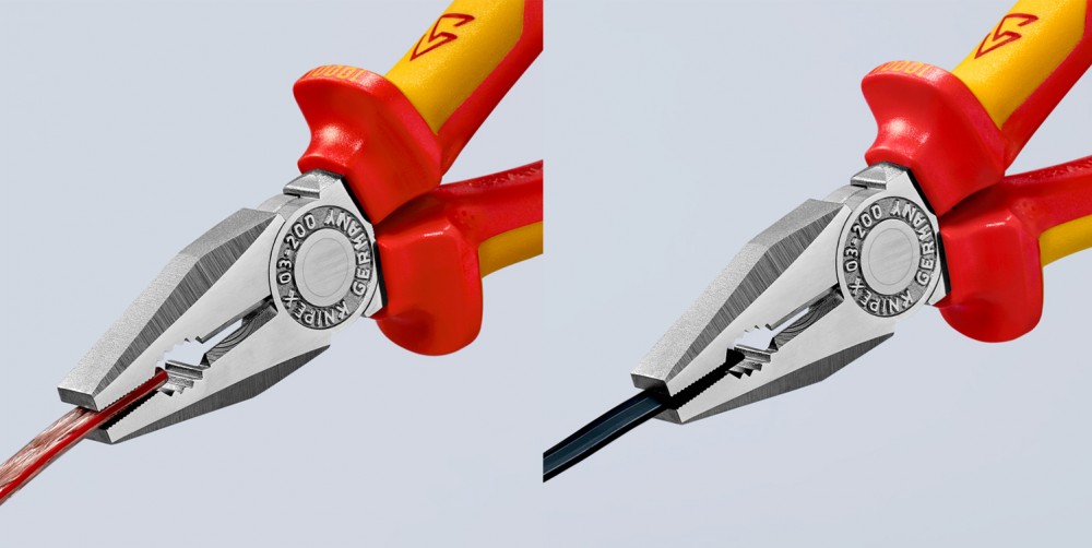 คีมปากจิ้งจก KNIPEX 03 06 200 SB Chrome-plated ด้ามจับ VDE