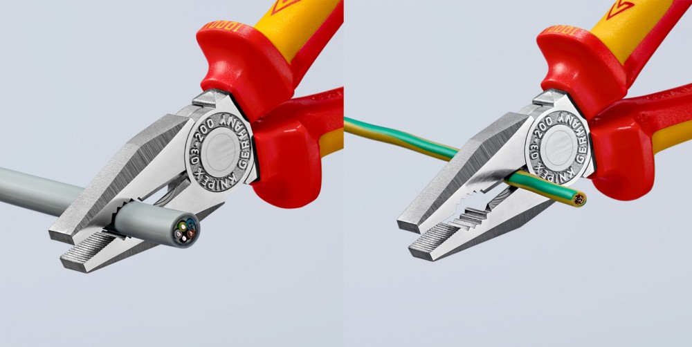 คีมปากจิ้งจก KNIPEX 03 06 200 SB Chrome-plated ด้ามจับ VDE