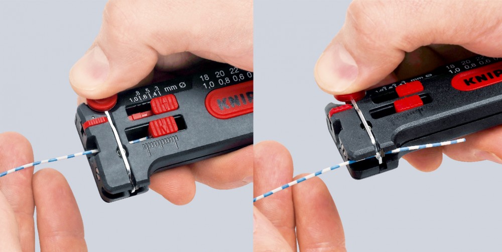 เครื่องปอกสายไฟ KNIPEX 12 80 040 SB Mini Wire Stripper