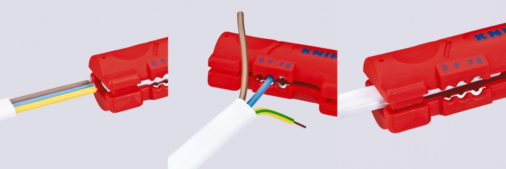 เครื่องปอกสายไฟ KNIPEX 16 64 125 SB Flat and round cable