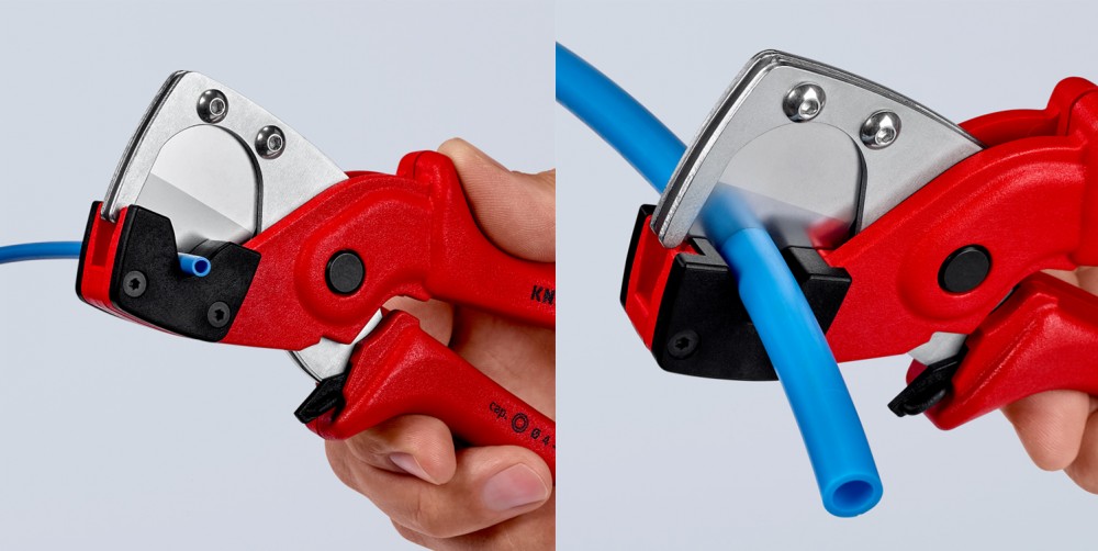 กรรไกรตัดท่อ KNIPEX 90 10 185 SB Multilayer and Pneumatic hoses
