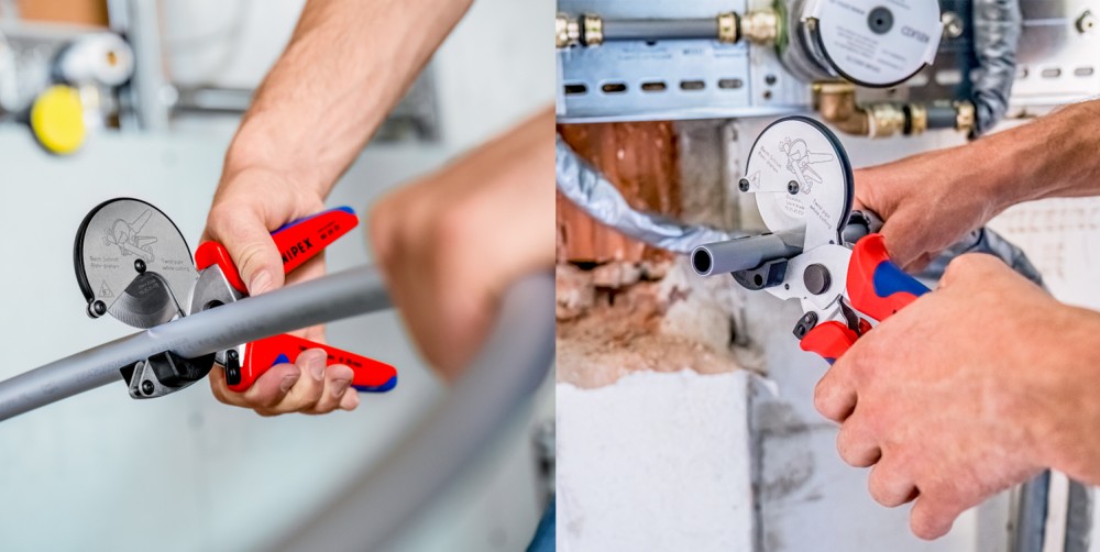 กรรไกรตัดท่อ KNIPEX 90 25 25 Composite-plastic pipes