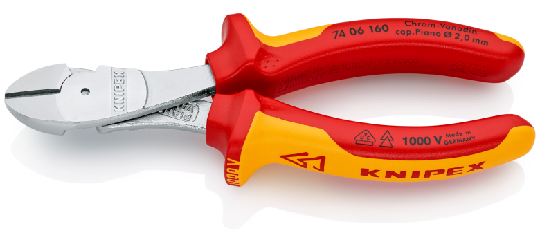 คีมตัดปากเฉียง KNIPEX 74 06 160 SB โครเมี่ยม ด้าม VDE