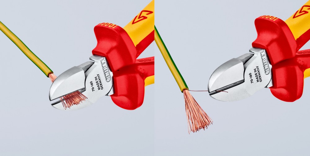 คีมตัดสายไฟ KNIPEX 70 06 160 SB โครเมี่ยม ด้าม VDE