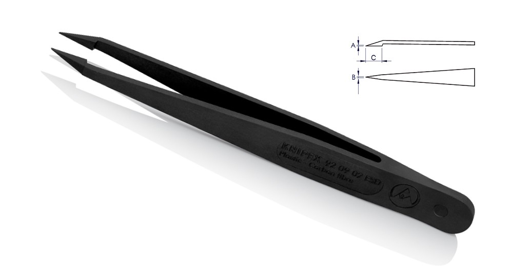 แหนบคีบ KNIPEX 92 09 02 ESD พลาสติก