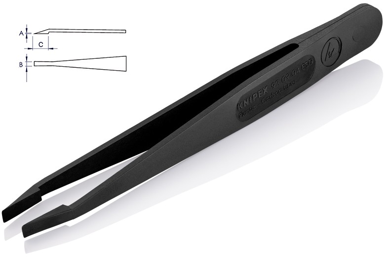 แหนบคีบ KNIPEX 92 09 04 ESD คาร์บอนไฟเบอร์