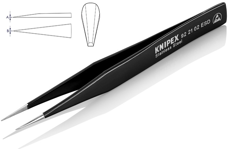 แหนบคีบ KNIPEX 92 21 02 ESD สแตนเลส