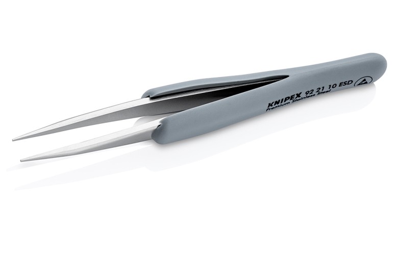 KNIPEX 92 21 10 ESD Rubber Tweezers ESD stainless steel