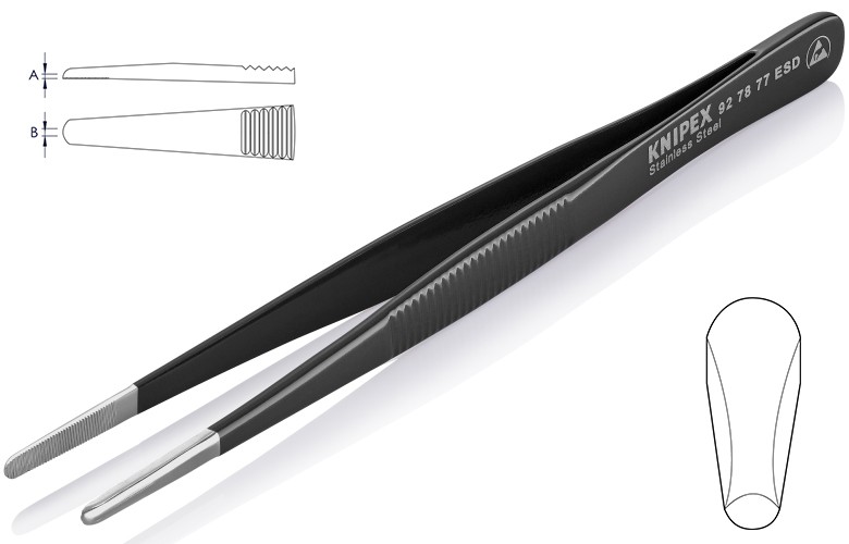 แหนบคีบ KNIPEX 92 78 77 ESD สแตนเลส