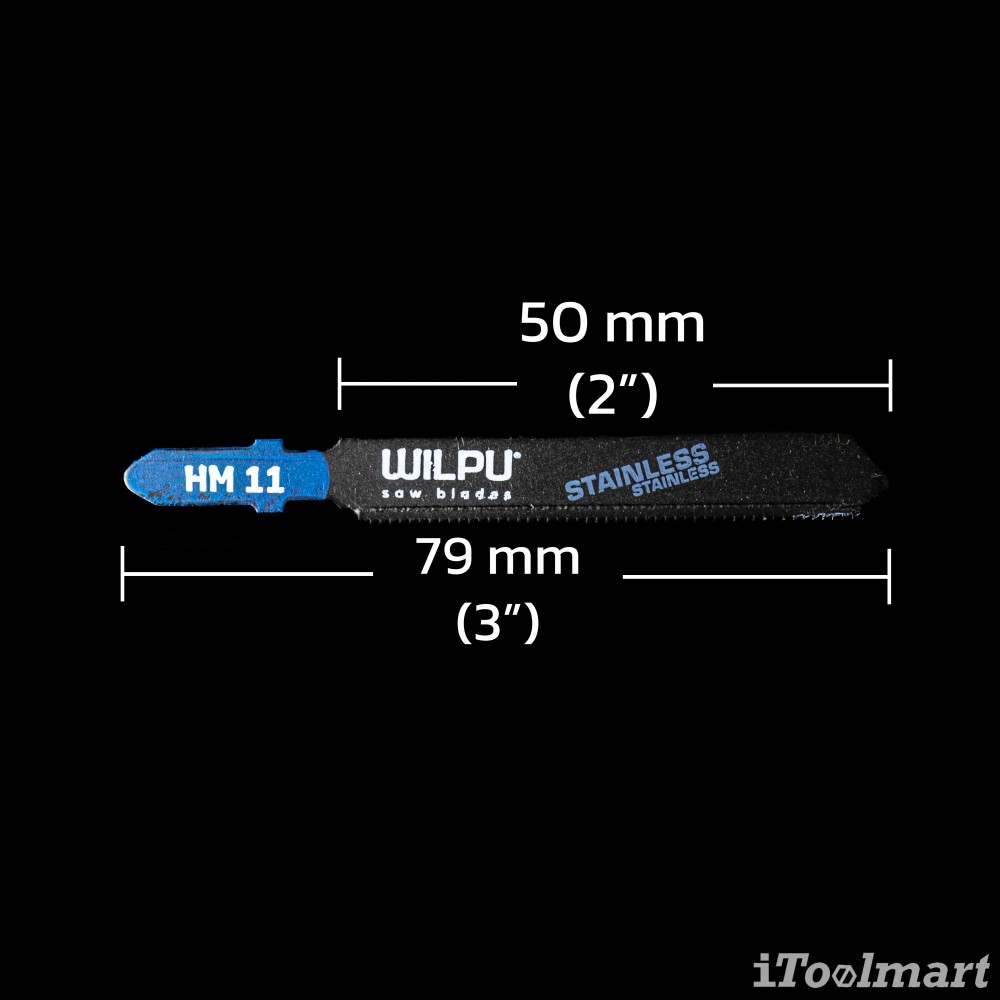 ใบเลื่อยจิ๊กซอสแตนเลส WILPU HM 11 stainless steel  1.5-3 mm ชุด 2 ใบ
