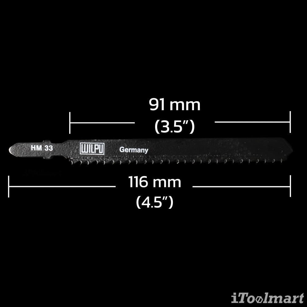 ใบเลื่อยจิ๊กซอตัดไฟเบอร์กลาส WILPU HM 33 < 65 mm ชุด 2 ใบ