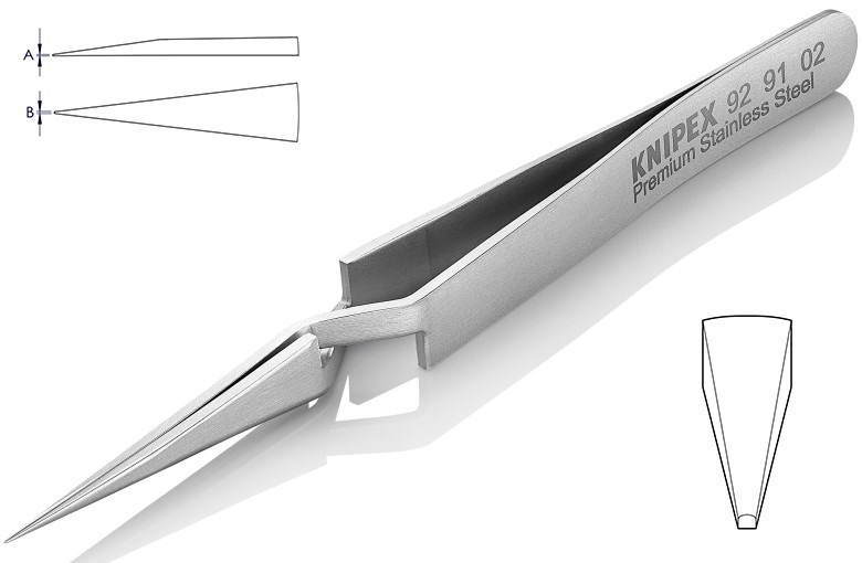 แหนบคีบ KNIPEX 92 91 02 แบบไขว้ พรีเมี่ยมสแตนเลส