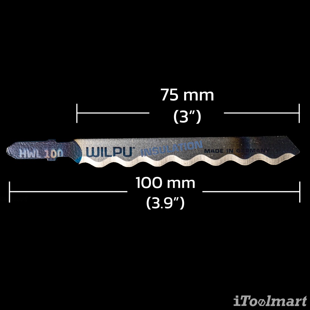 ใบเลื่อยจิ๊กซอตัดวัสดุนุ่ม WILPU HWL 100 1-50 mm ชุด 2 ใบ