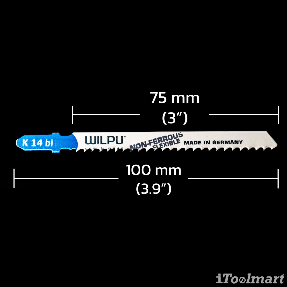 ใบเลื่อยจิ๊กซอตัดอลูมิเนียม WILPU K 14 bi FLEXIBLE 3.0-15 mm ชุด 5 ใบ