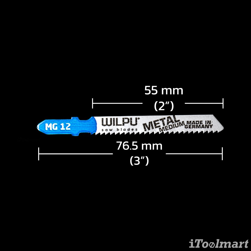 ใบเลื่อยจิ๊กซอตัดเหล็ก WILPU MG 12  2.5-6 mm ชุด 2 ใบ