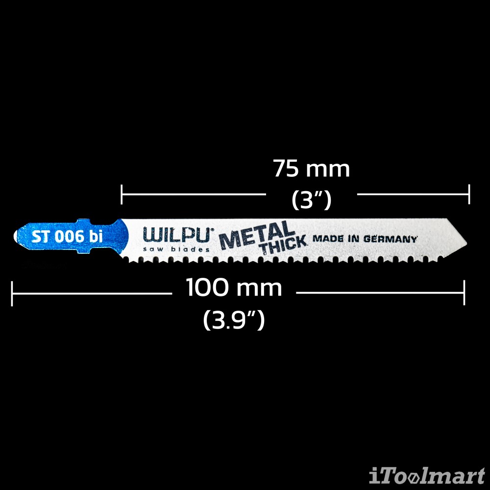 ใบเลื่อยจิ๊กซอตัดเหล็ก WILPU ST 006 bi Very quick and precise cut 1.5 mm bzw. 2.5 mm ชุด 2 ใบ