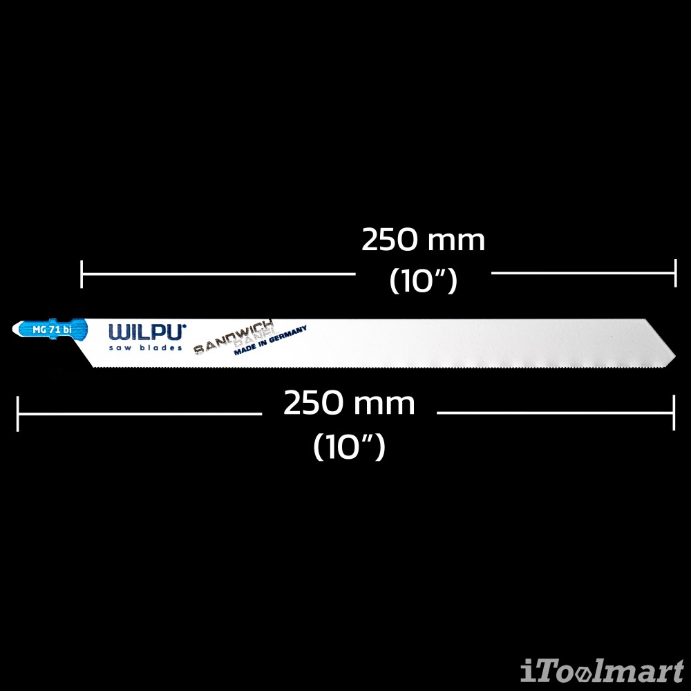 ใบเลื่อยจิ๊กซอตัดไฟเบอร์กลาส WILPU MG 71 bi < 65 mm ชุด 3 ใบ