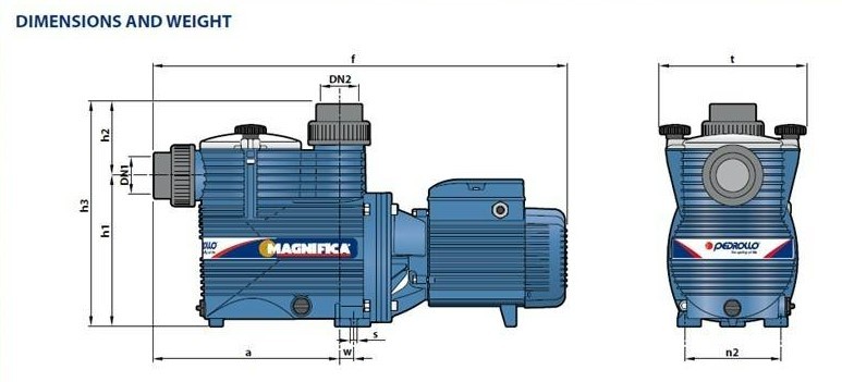 ปั๊มสระว่ายน้ำ Pedrollo รุ่น Magnifica 2m (1แรงม้า) ขนาด 2x2 นิ้ว