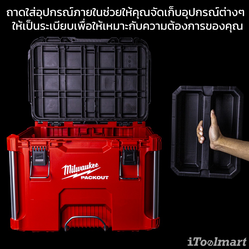 กล่องเครื่องมือ พร้อมล้อเข็น MILWAUKEE 48-22-8426 PACKOUT Rollong Tool Box