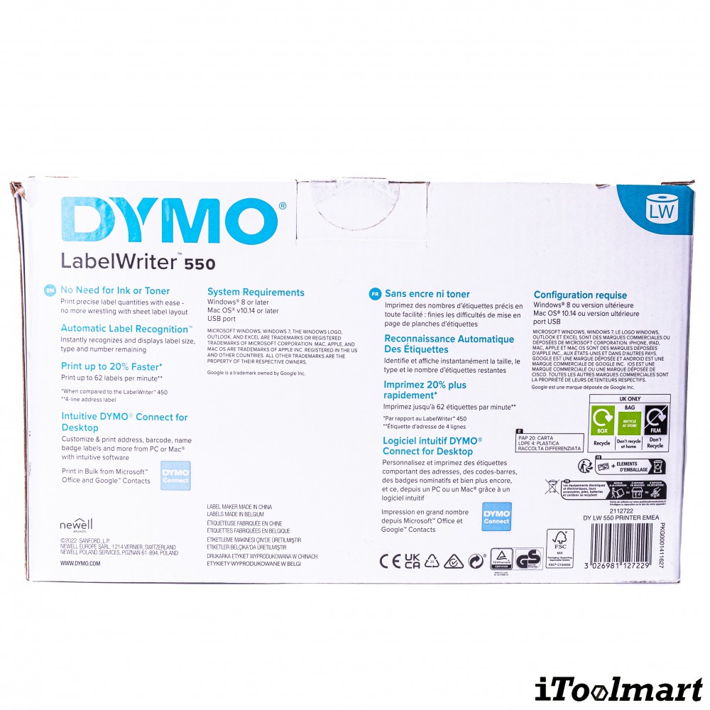 เครื่องพิมพ์ฉลาก DYMO Labelwriter DY LW 550 PRINTER EMEA 2112722