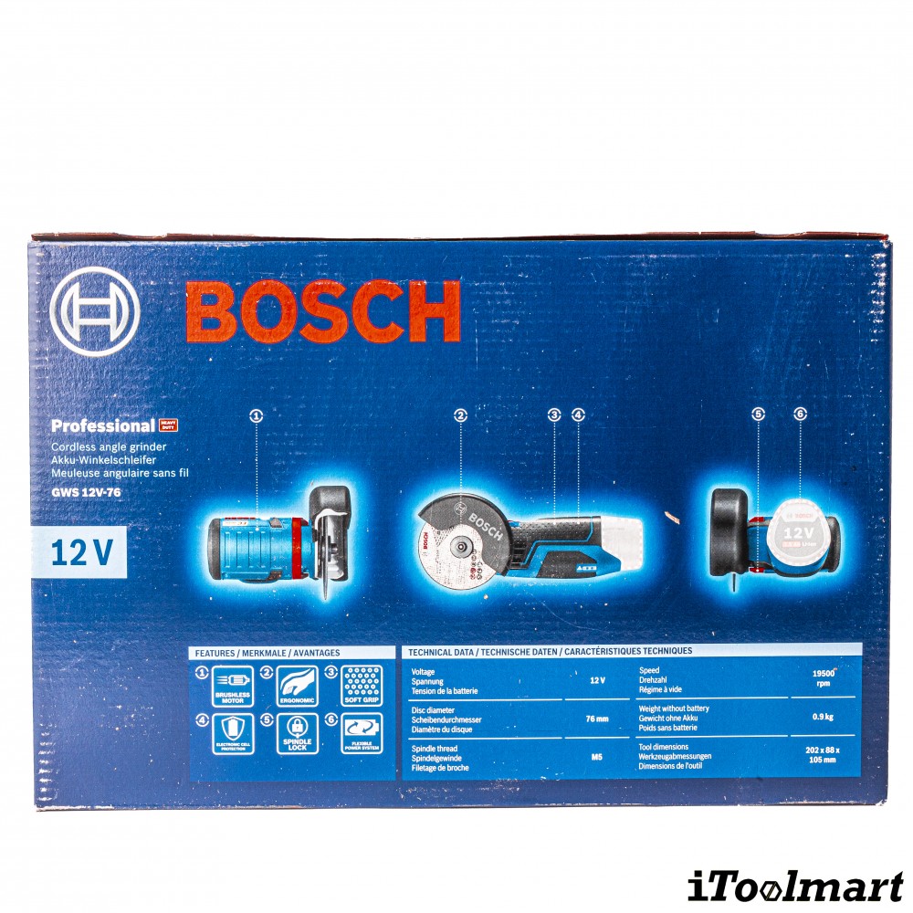 เครื่องตัด อเนกประสงค์ไร้สาย BOSCH รุ่น GWS 12V-76 12V. (ตัวเปล่า) 