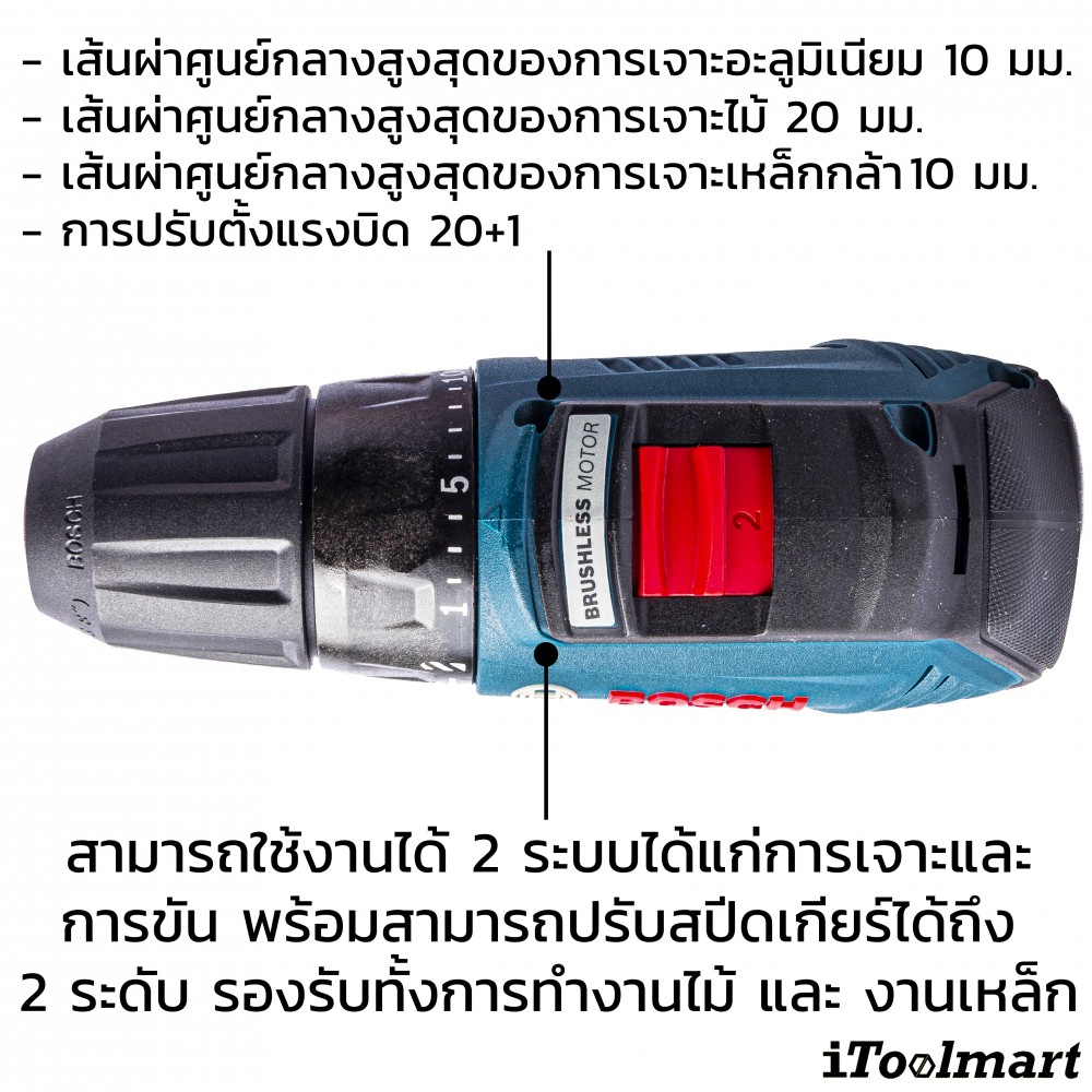 สว่านไขควงไร้สาย BOSCH GSR12V-30 12 V. (ตัวเปล่า)