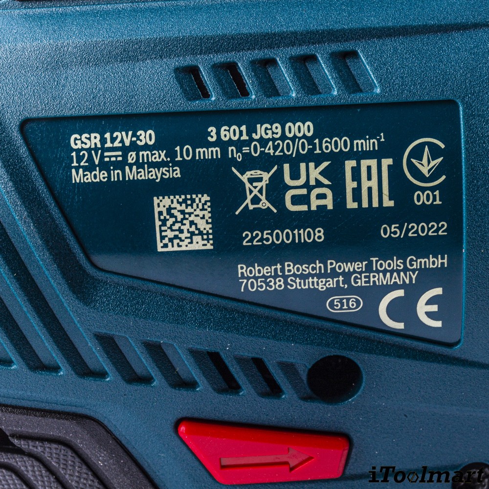 สว่านไขควงไร้สาย BOSCH GSR12V-30 12 V. (ตัวเปล่า)