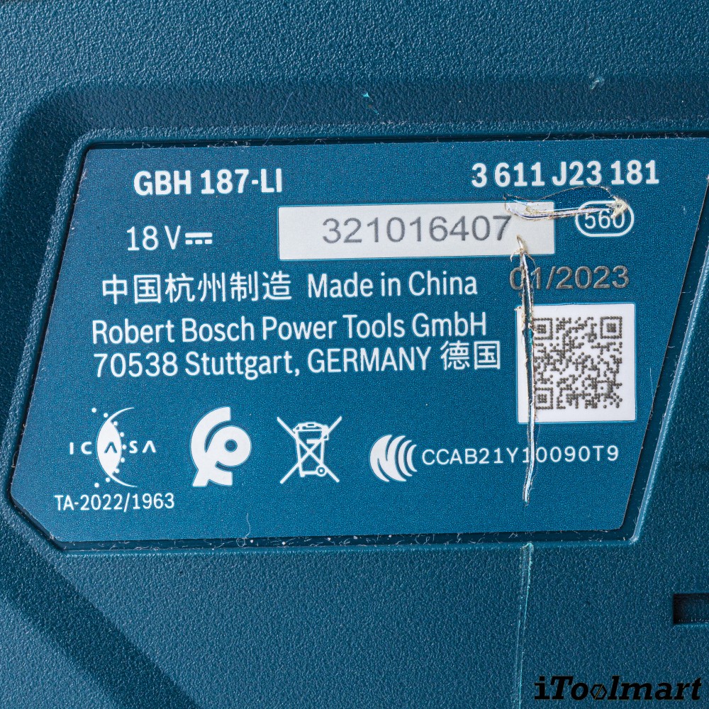 สว่านโรตารี่ไร้สาย BOSCH รุ่น GBH 187-LI