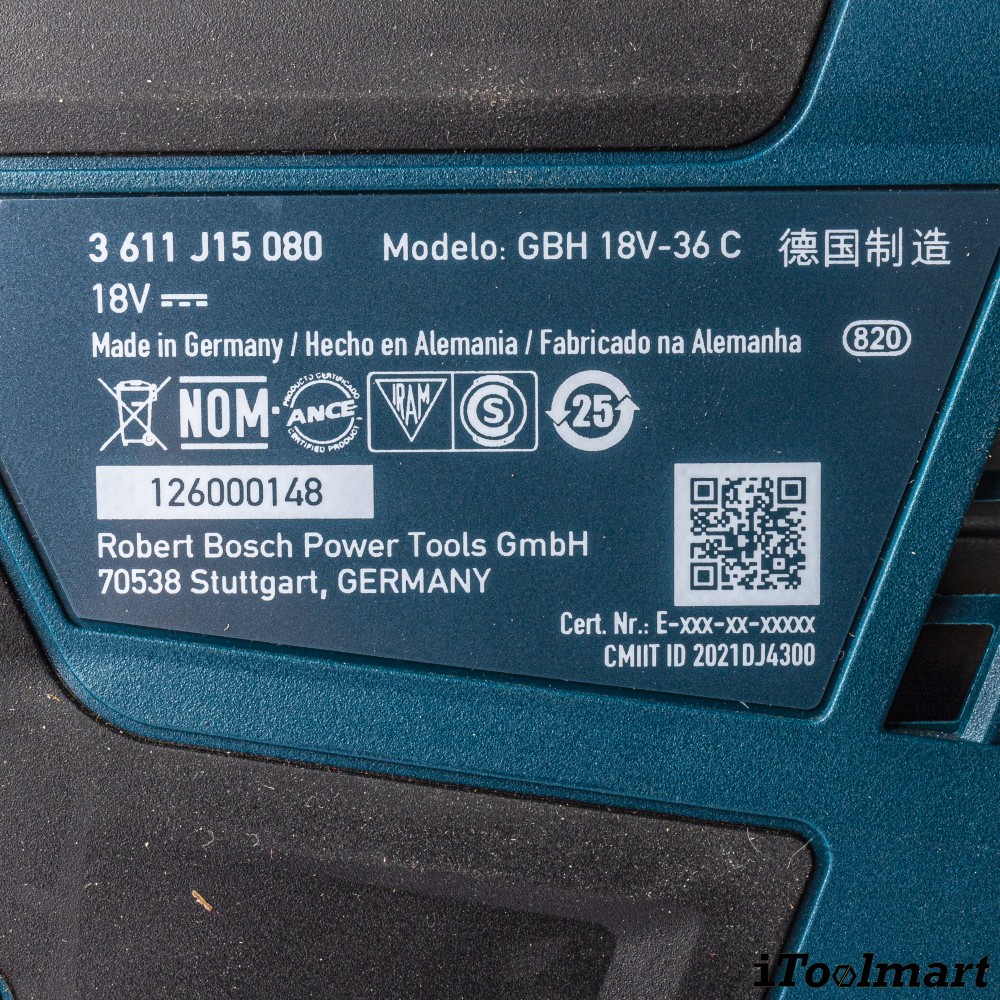 สว่านโรตารี่ไร้สาย BOSCH GBH18V-36 C 18V. (ตัวเปล่า)