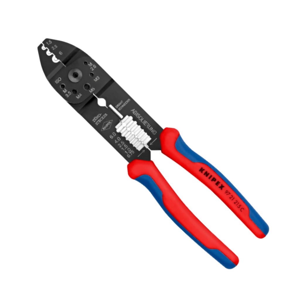 คีมย้ำสาย KNIPEX 97 21 215 C ขนาด 215 มม.