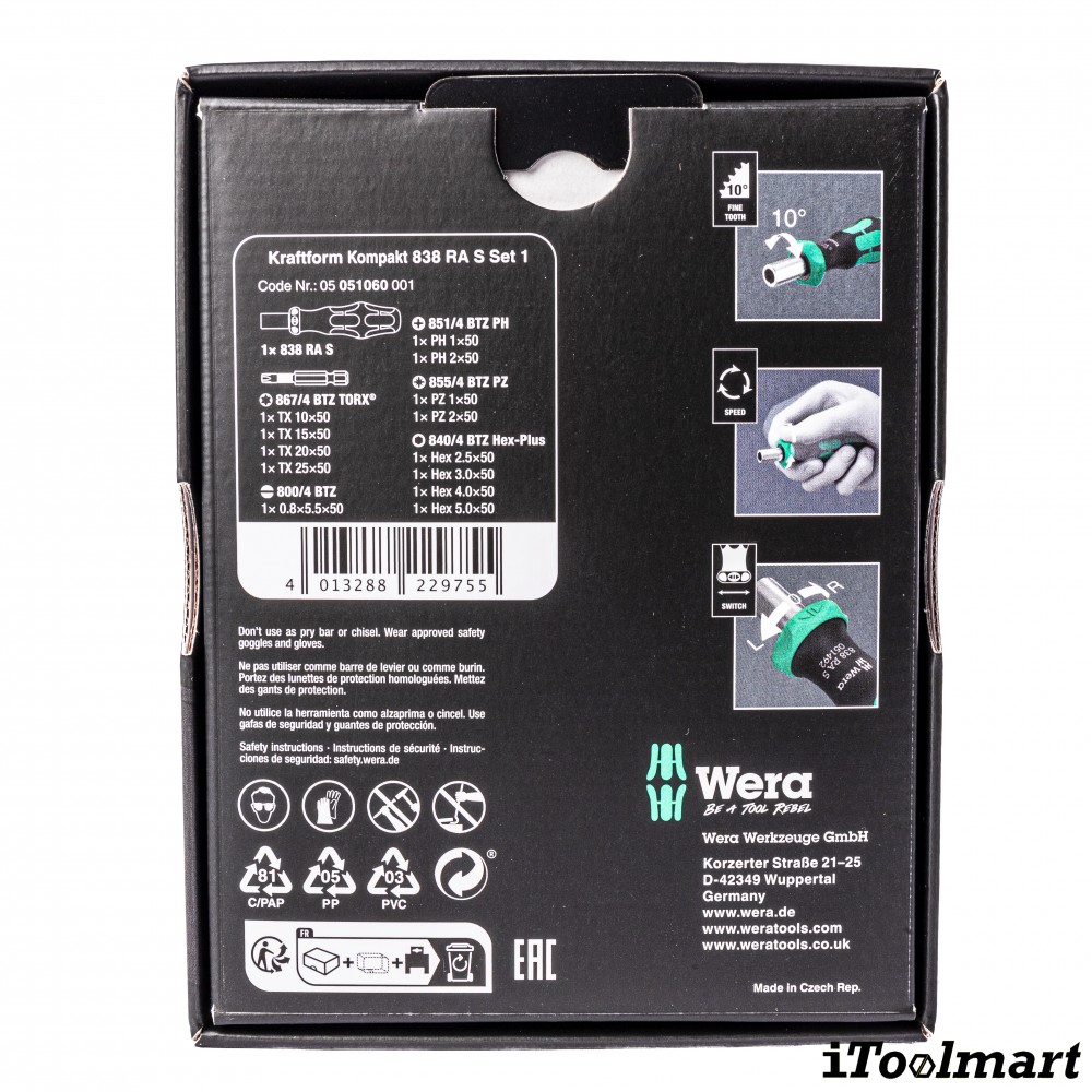 Wera Kraftform Kompakt 838 RA S Set 1, 14 pieces 05051060001