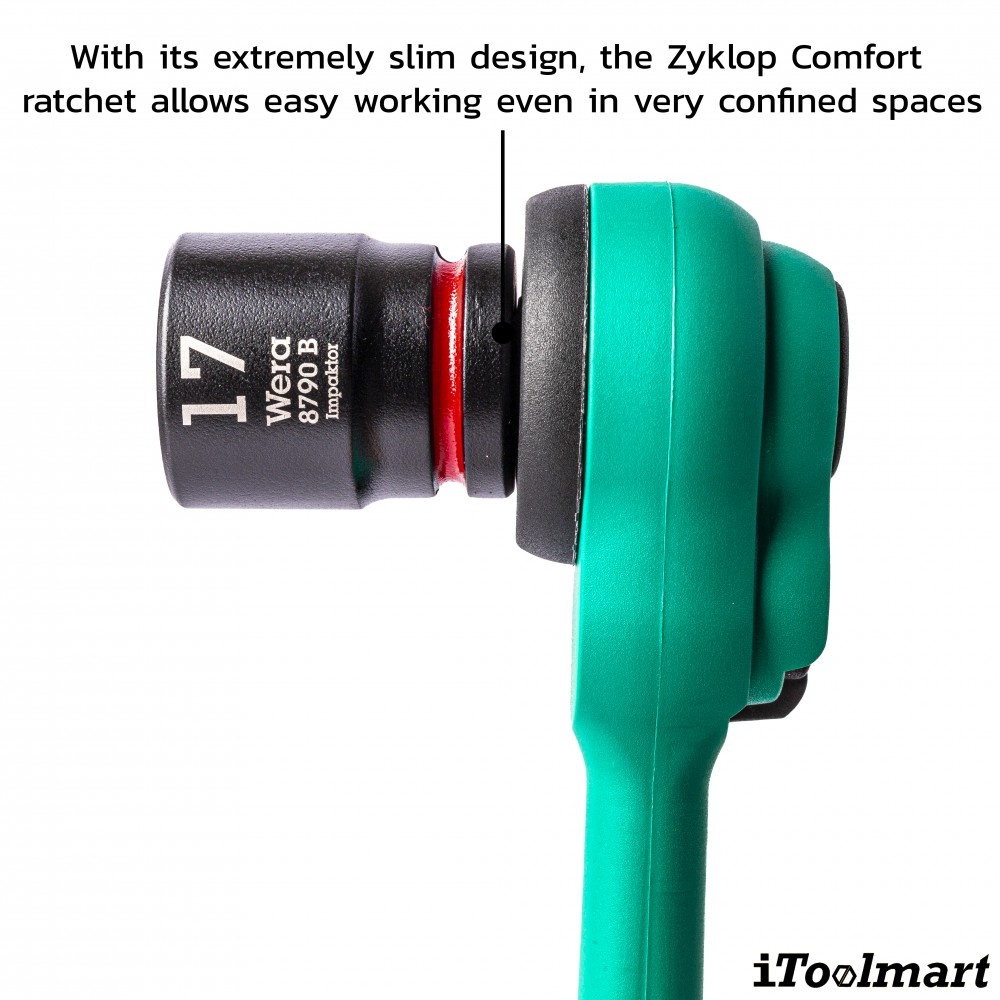 ชุดประแจ Wera 8100 SB 12 Zyklop Comfort Ratchet Set ขนาด 3/8 นิ้ว 05005530001 ชุด 16 ชิ้น