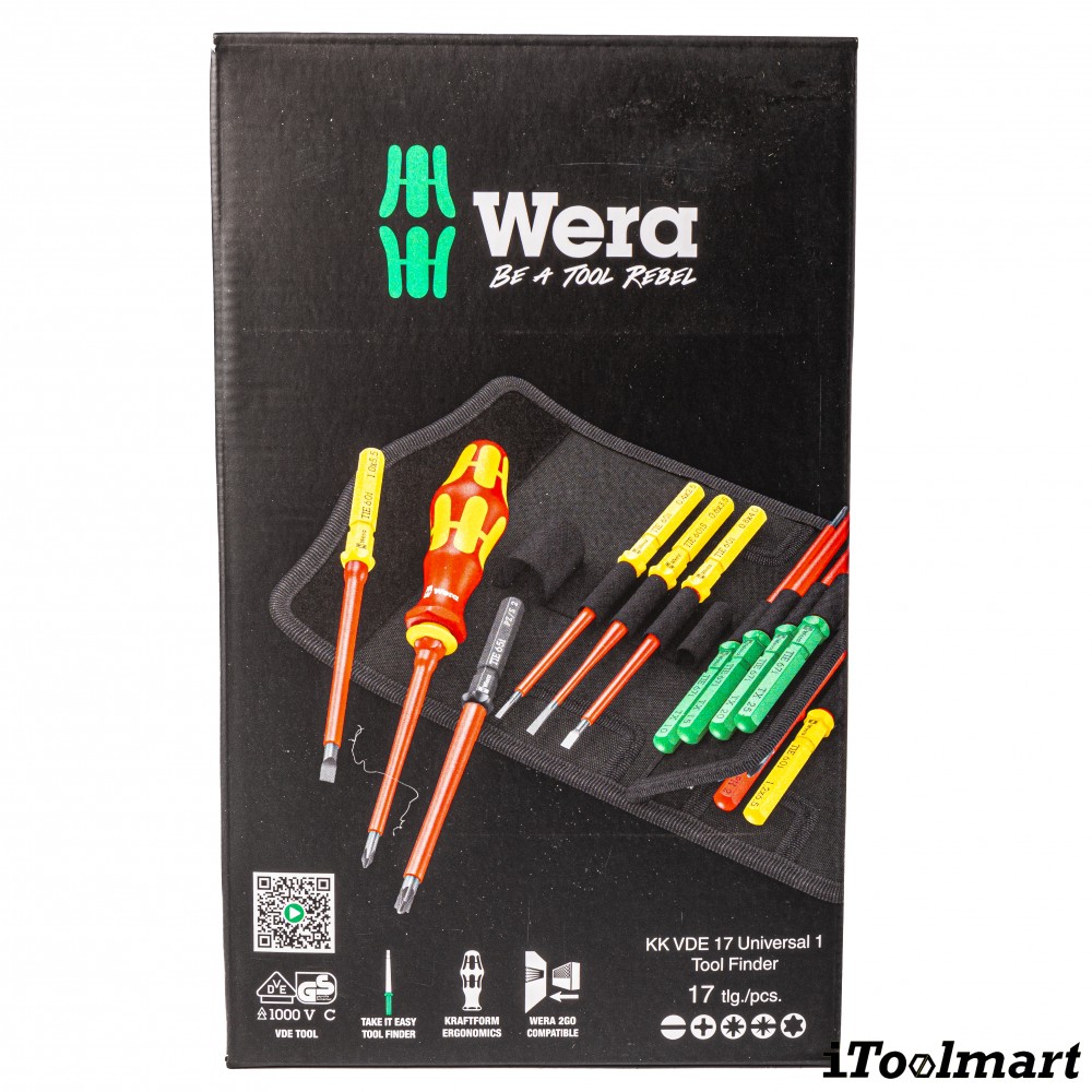 Wera Kraftform Kompakt VDE 17 Universal 1 Tool finder, 17 pieces 05006611001