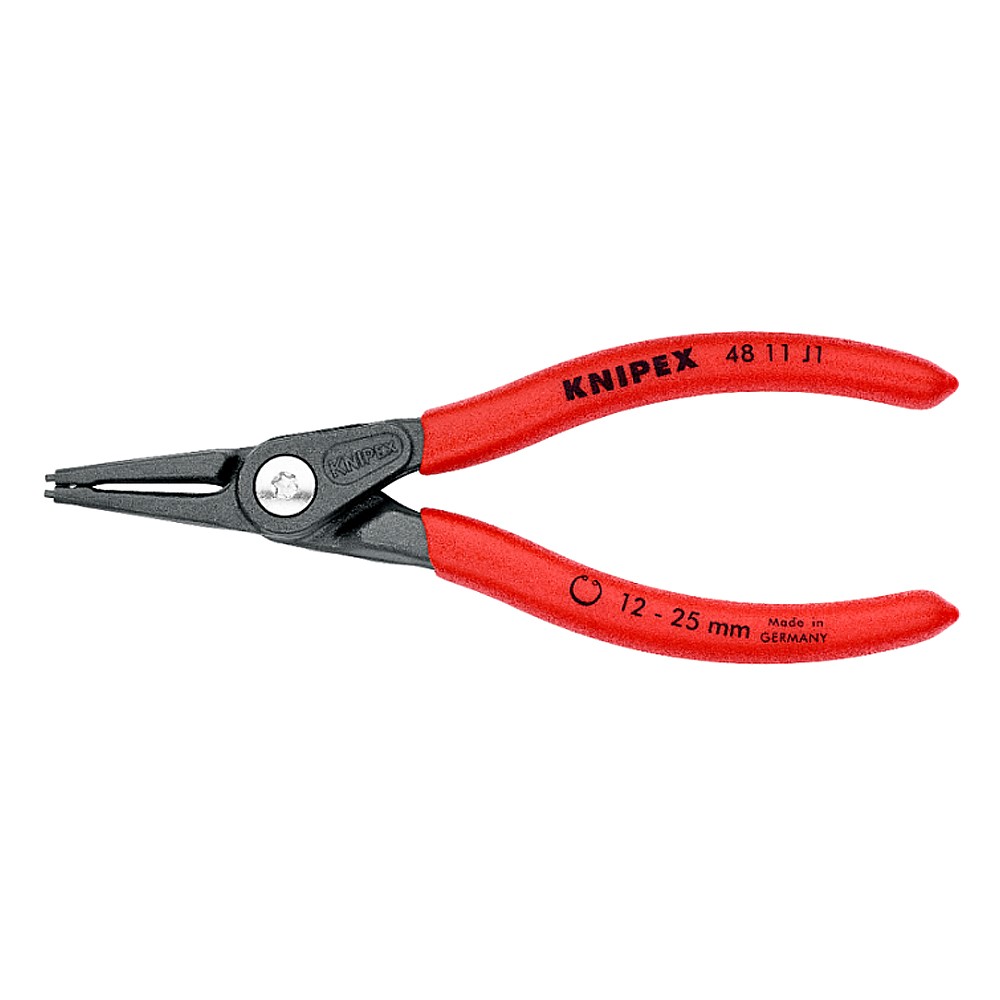 คีมหุบแหวนปากตรง Knipex 48 11 J1 SB  ด้ามพลาสติก 12-25 mm
