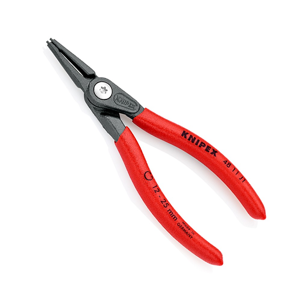 คีมหุบแหวนปากตรง Knipex 48 11 J1 SB  ด้ามพลาสติก 12-25 mm