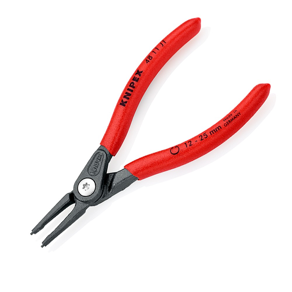 คีมหุบแหวนปากตรง Knipex 48 11 J1 SB  ด้ามพลาสติก 12-25 mm