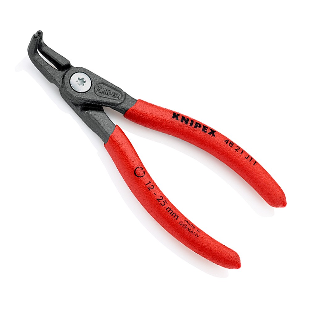คีมถ่างแหวนปากงอ KNIPEX 48 21 J11 SB ด้ามพลาสติก 12-25 มม.