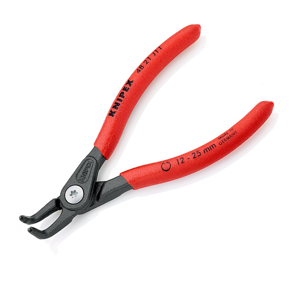 คีมถ่างแหวนปากงอ KNIPEX 48 21 J11 SB ด้ามพลาสติก 12-25 มม.