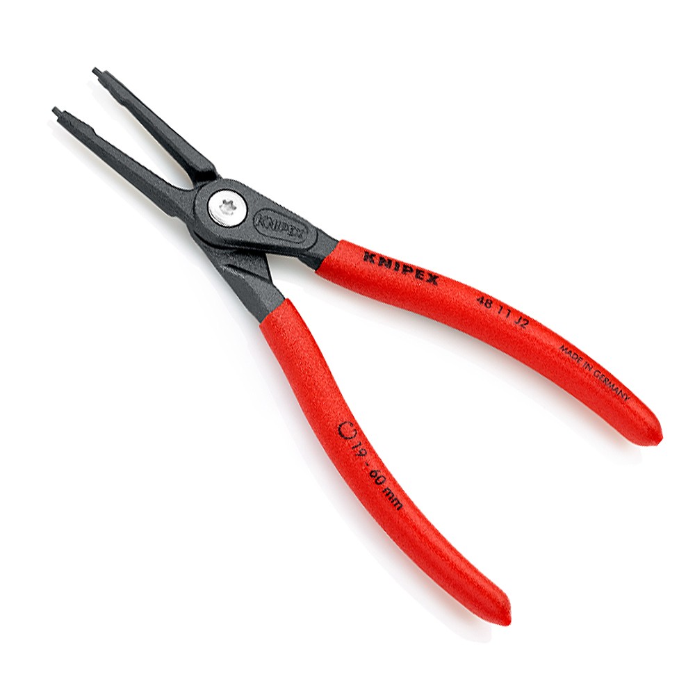 คีมถ่างแหวนปากตรง KNIPEX 48 11 J2 SB ด้ามพลาสติก 19-60 mm