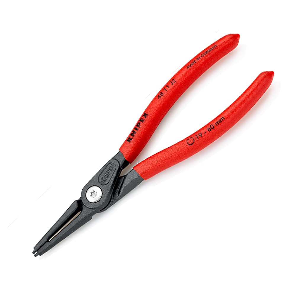 คีมถ่างแหวนปากตรง KNIPEX 48 11 J2 SB ด้ามพลาสติก 19-60 mm