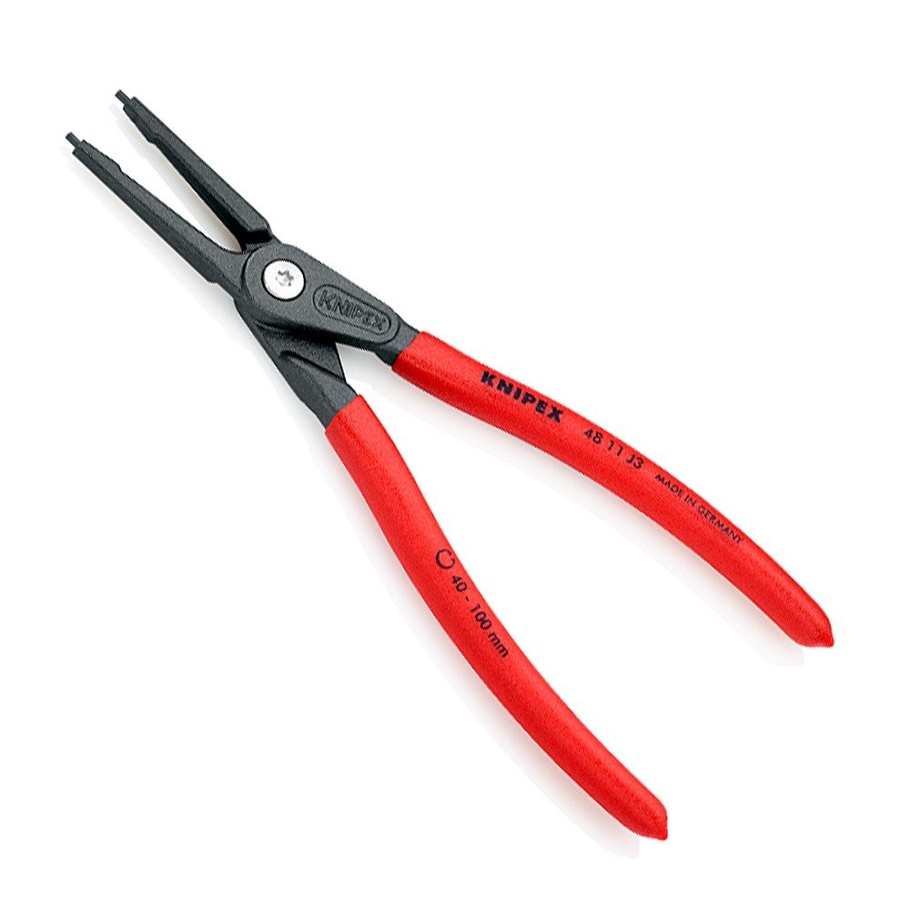 คีมถ่างแหวนปากตรง KNIPEX 48 11 J3 SB ด้ามพลาสติก ความยาว 225 mm