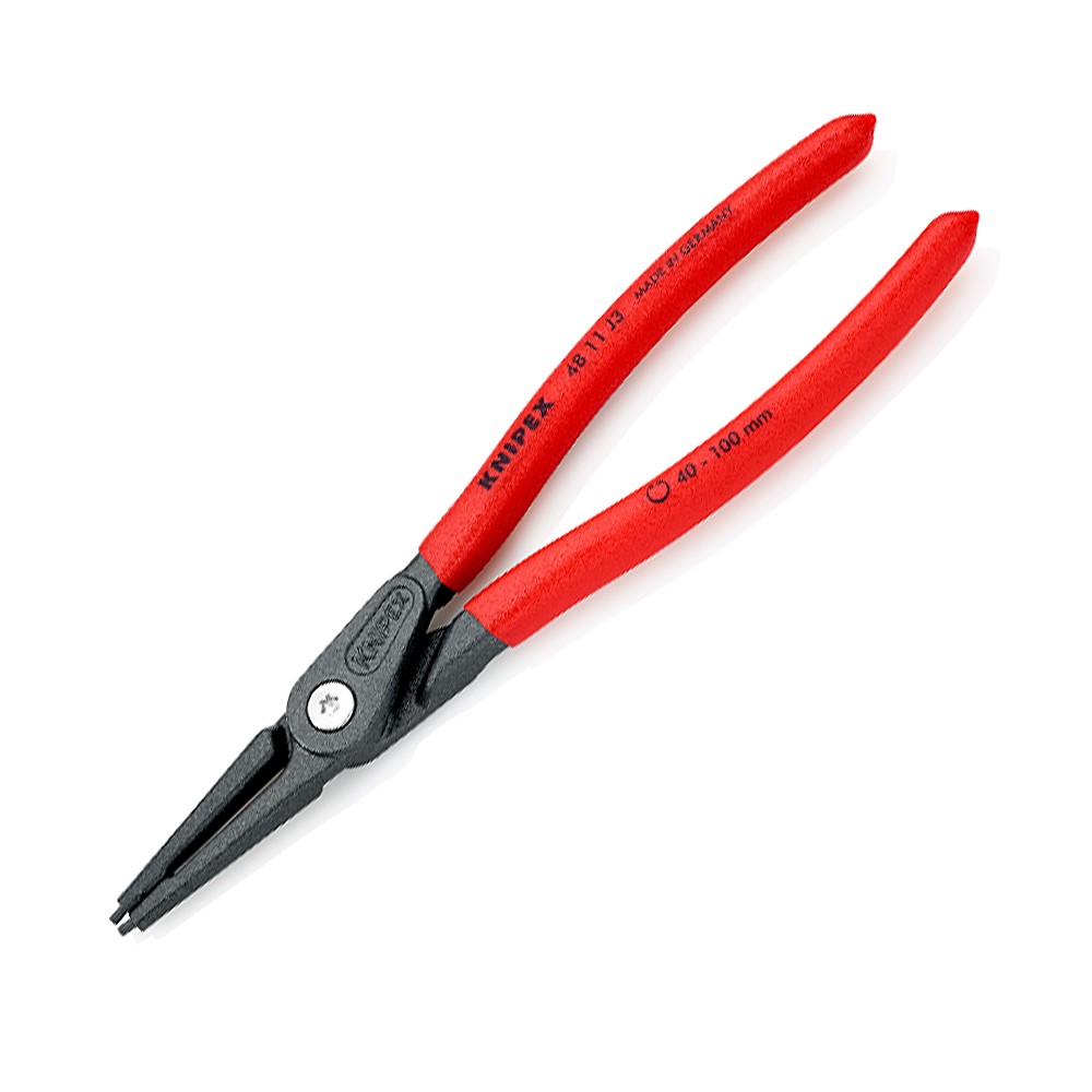 คีมถ่างแหวนปากตรง KNIPEX 48 11 J3 SB ด้ามพลาสติก ความยาว 225 mm