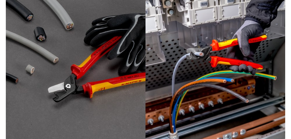 กรรไกรตัดสายไฟ สายเคเบิ้ล KNIPEX 95 18 225 ความยาว 234 มม.