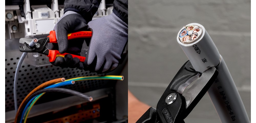 กรรไกรตัดสายไฟ สายเคเบิ้ล KNIPEX 95 18 225 ความยาว 234 มม.