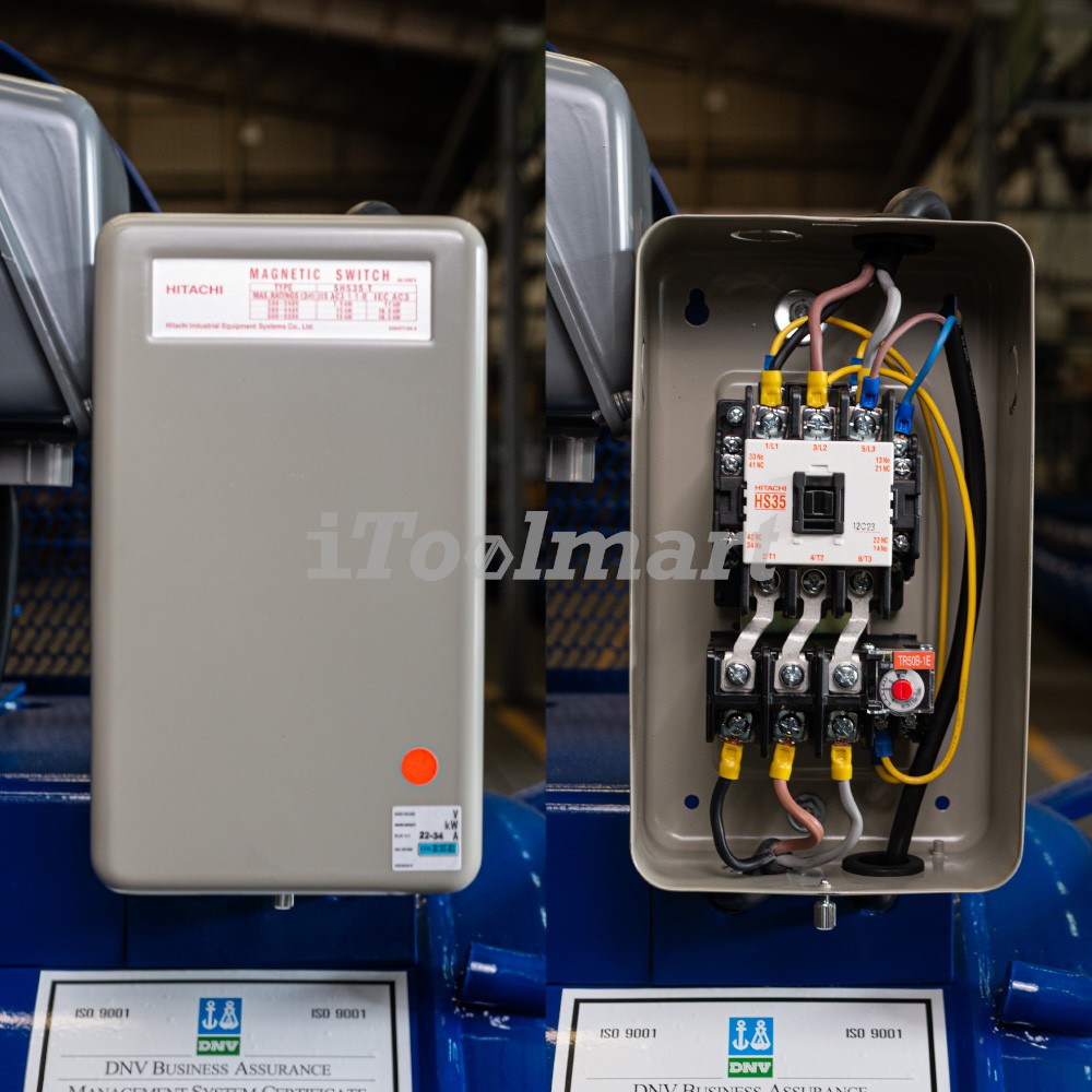 ปั๊มลมขนาดใหญ่ ปั๊มลมสายพาน PUMA PP315A-MI380V มอเตอร์ MITSUBISHI 15HP 380V. ถัง 315 ลิตร 3 ลูกสูบ