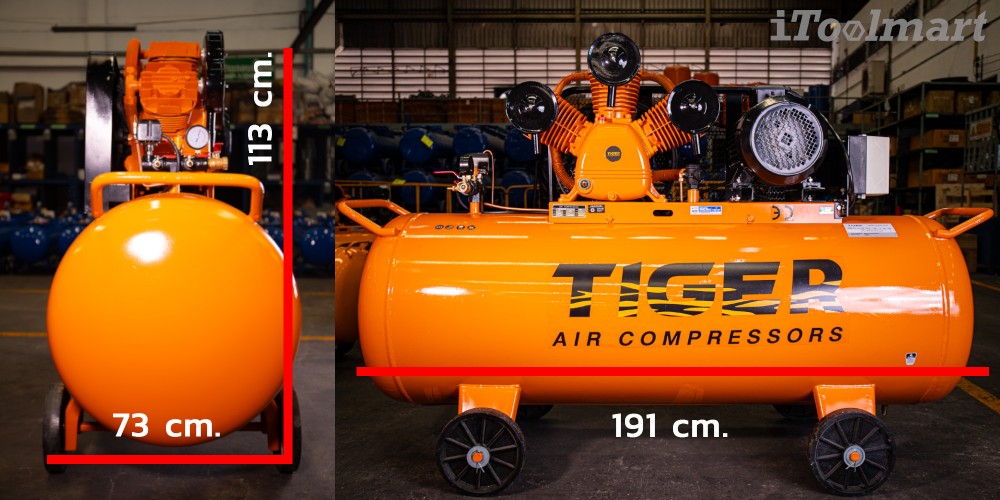 ปั๊มลมสายพาน TIGER TGA310-500M 10HP 500L (380V.)