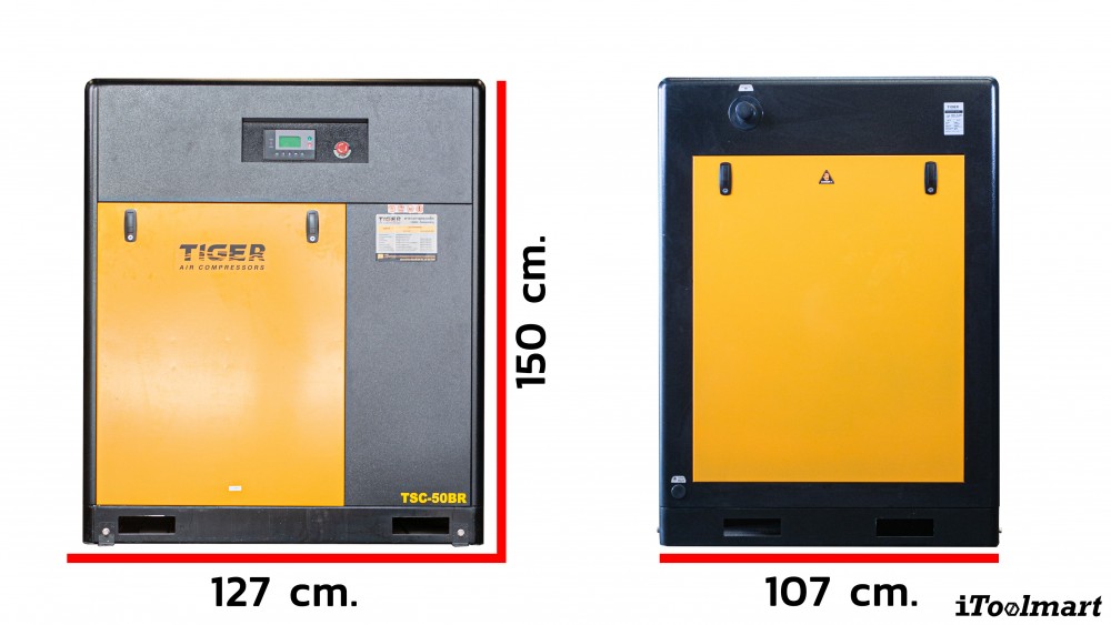 ปั๊มลมสกรู TIGER TSC-50BR มอเตอร์ 50 แรงม้า 37 กิโลวัตต์