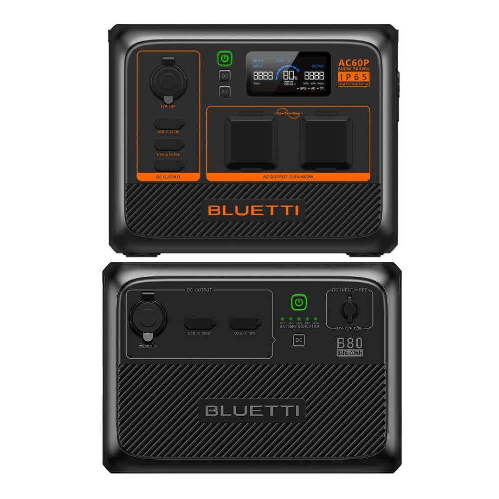 ชุดเครื่องปั่นไฟ พาวเวอร์บ๊อก BLUETTI AC60P+B80 Portable Power Station