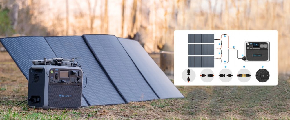 แผงโซลาร์เซลล์พกพา BLUETTI PV350 Solar Panel 350W